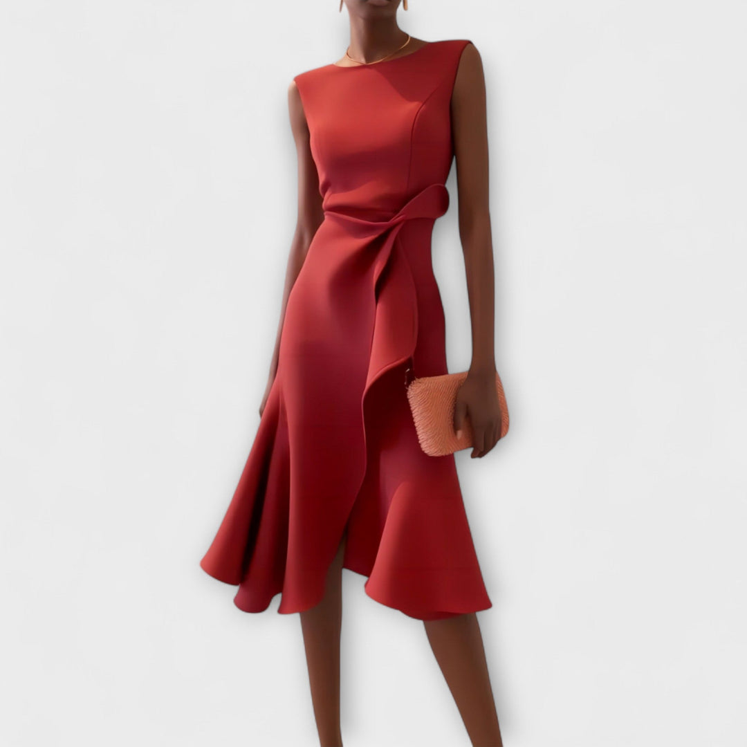 Juliette – Draperet asymmetrisk midikjole