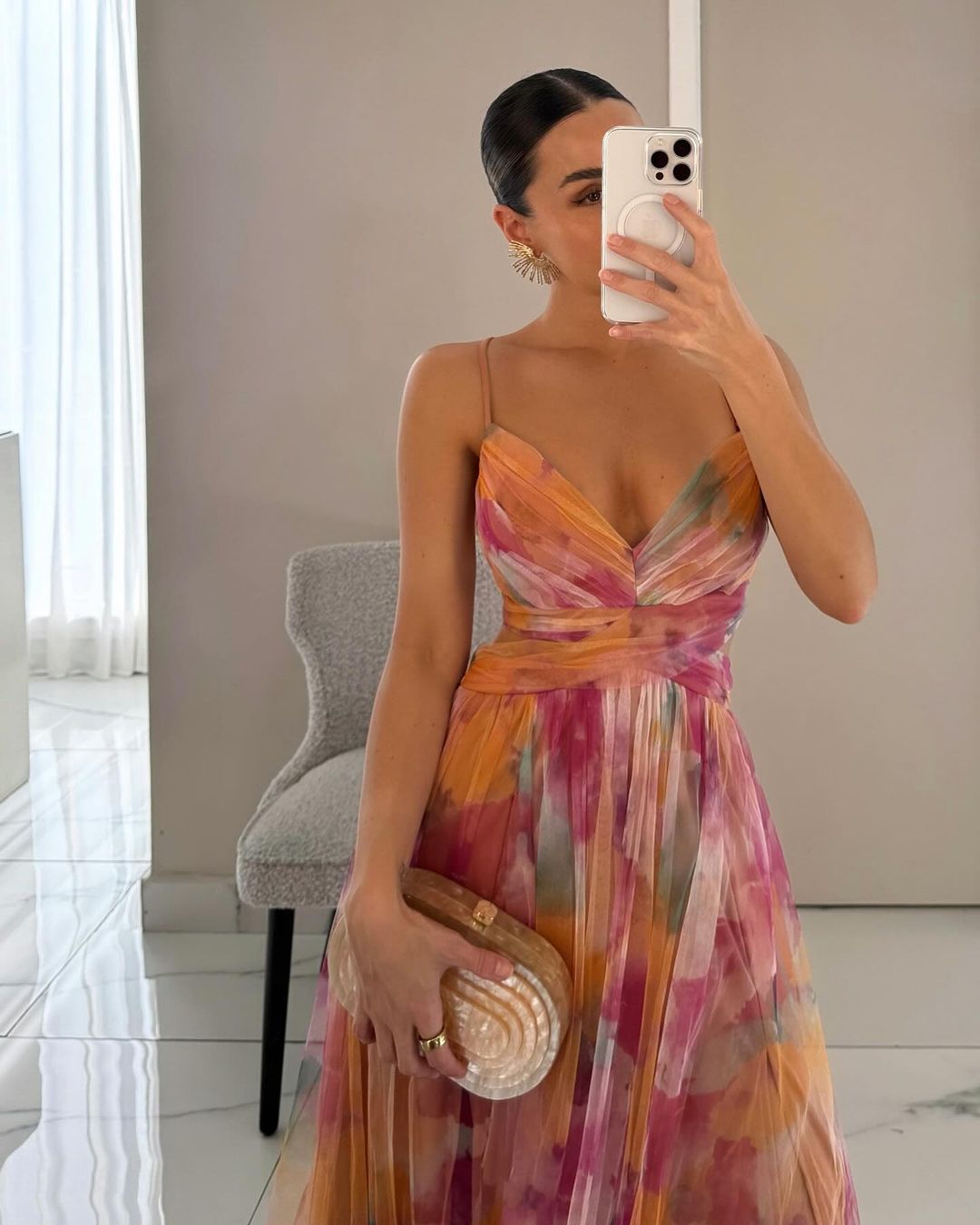 Luna – Blomstret maxikjole