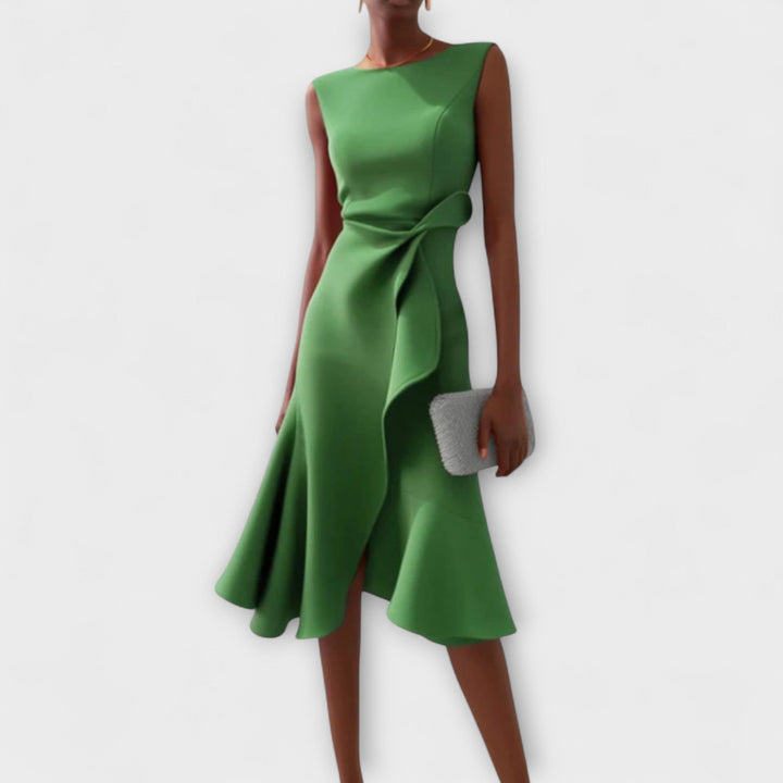 Juliette – Draperet asymmetrisk midikjole