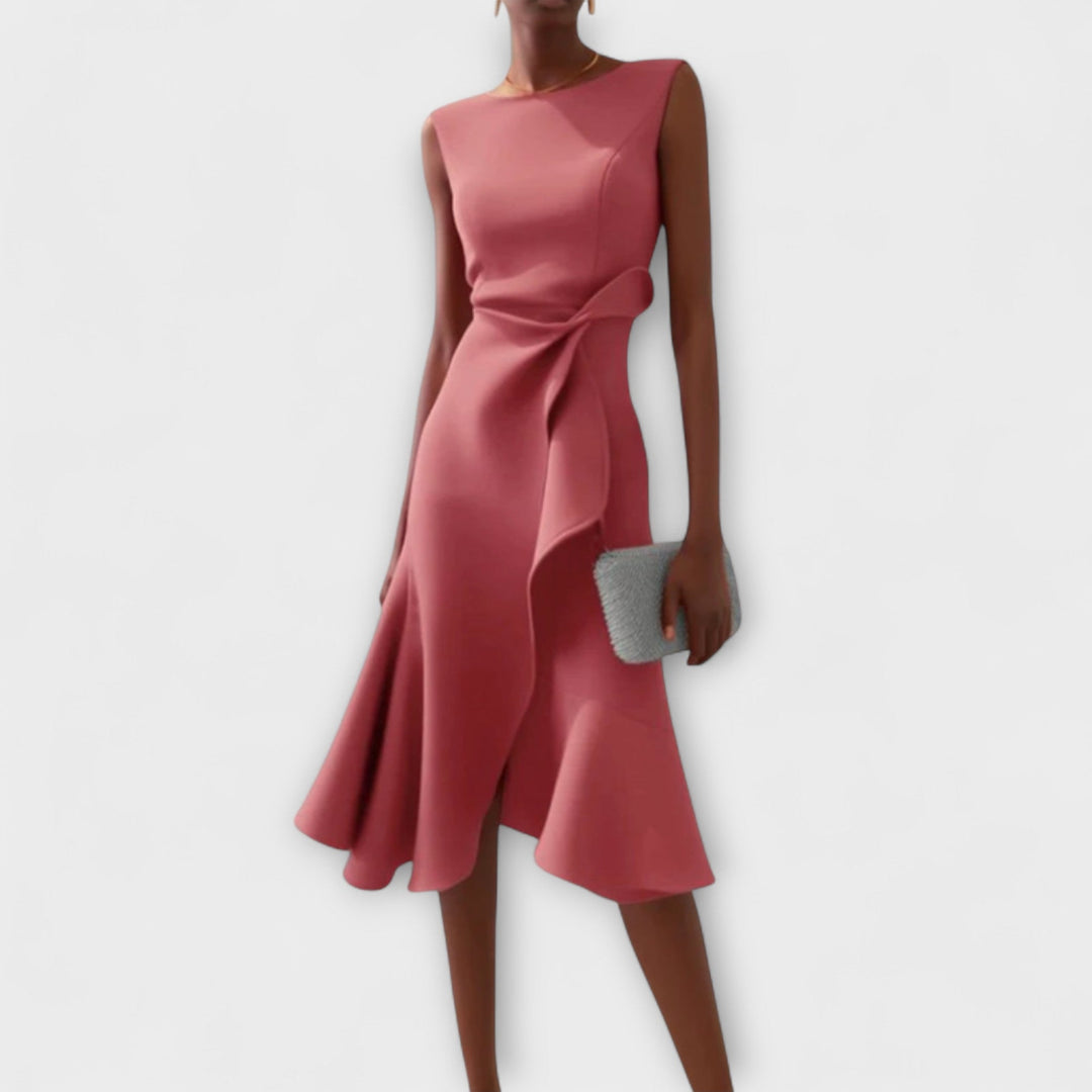 Juliette – Draperet asymmetrisk midikjole