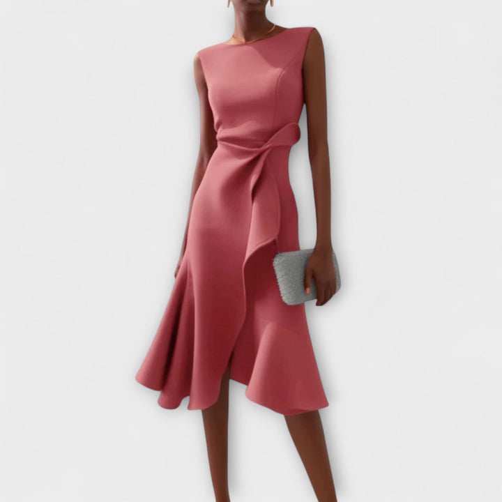 Juliette – Draperet asymmetrisk midikjole