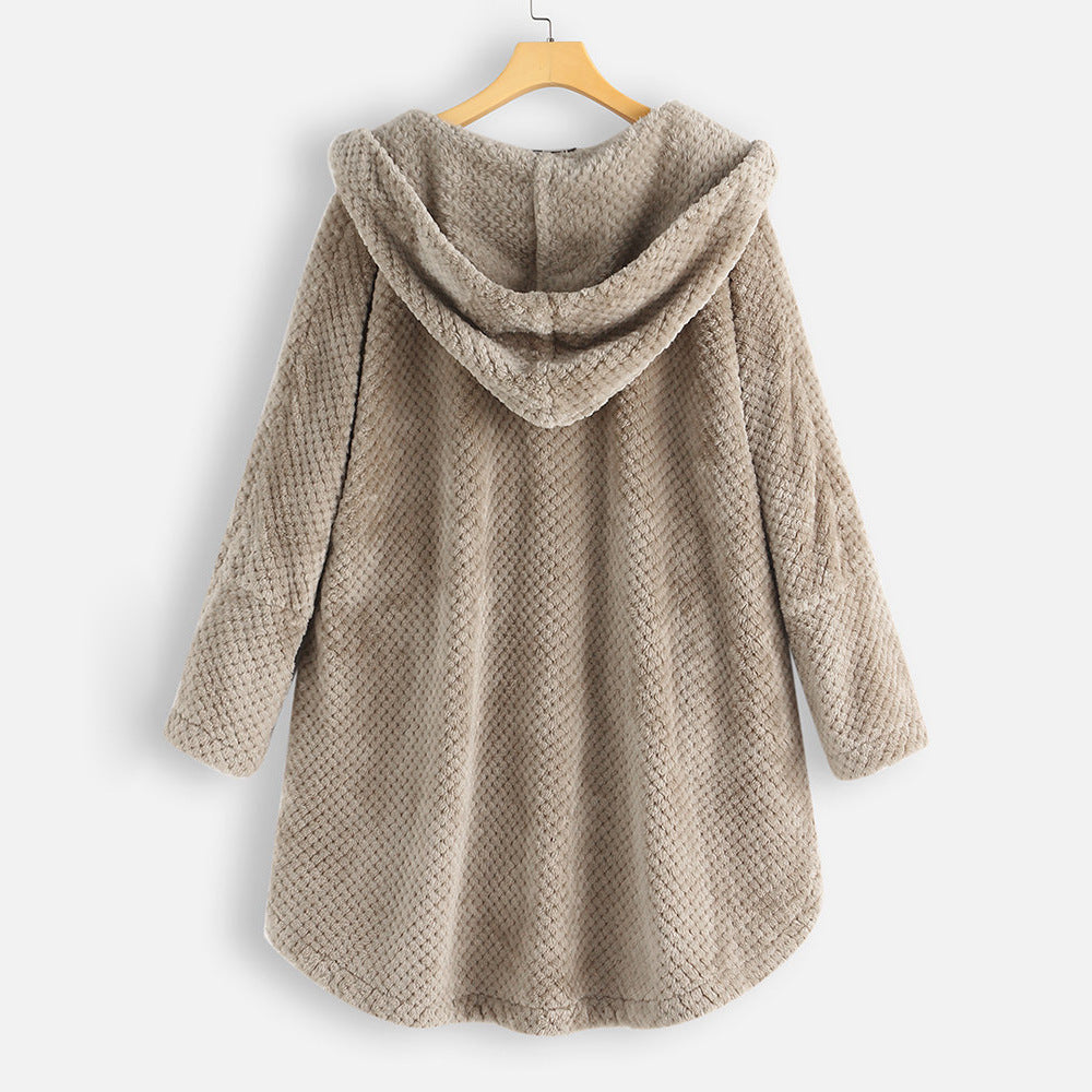 Karin | Vinterfrakke med Hætte i Dobbeltsidet Fleece