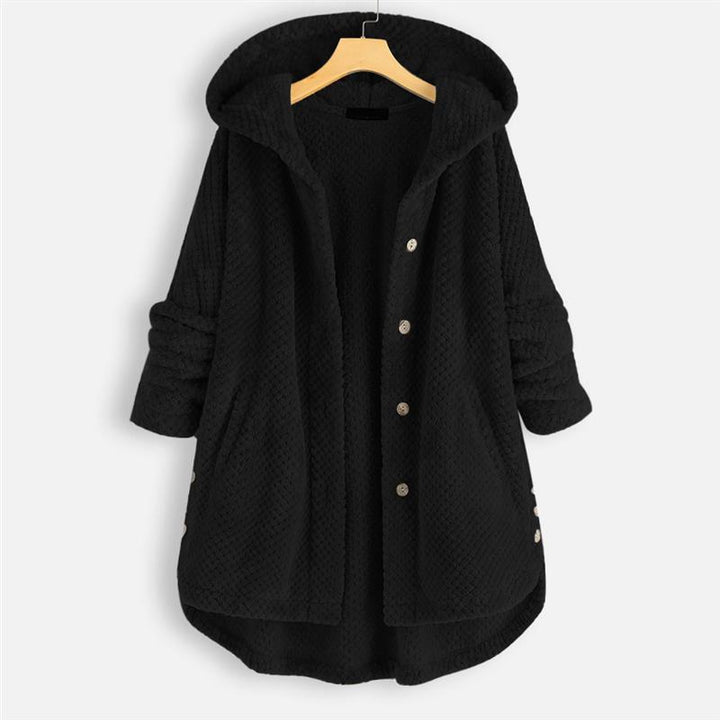 Karin | Vinterfrakke med Hætte i Dobbeltsidet Fleece