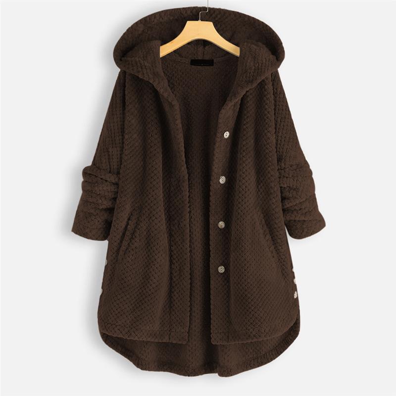 Karin | Vinterfrakke med Hætte i Dobbeltsidet Fleece