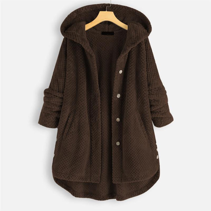 Karin | Vinterfrakke med Hætte i Dobbeltsidet Fleece