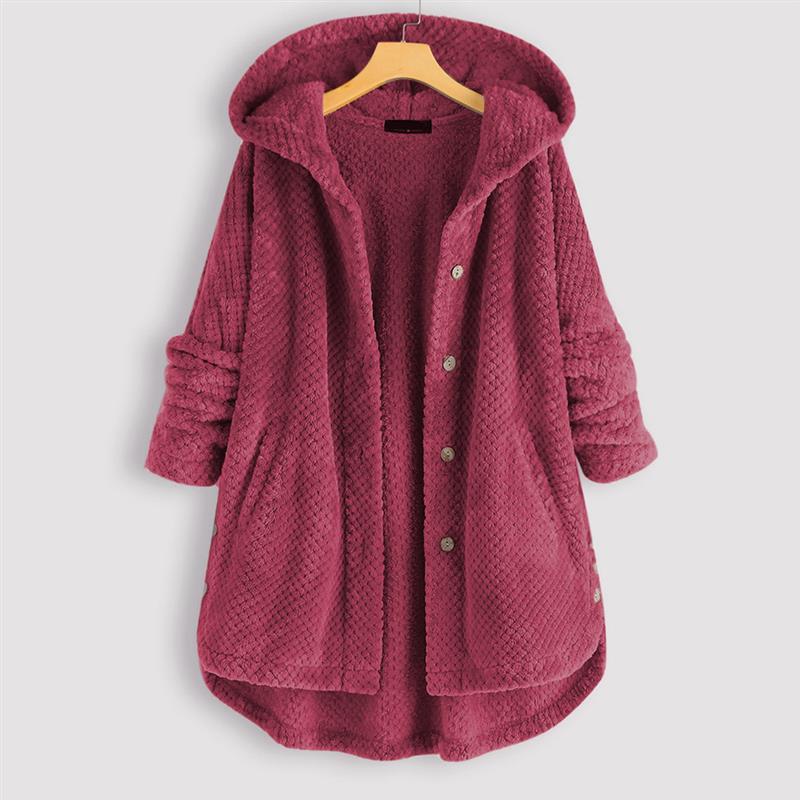 Karin | Vinterfrakke med Hætte i Dobbeltsidet Fleece