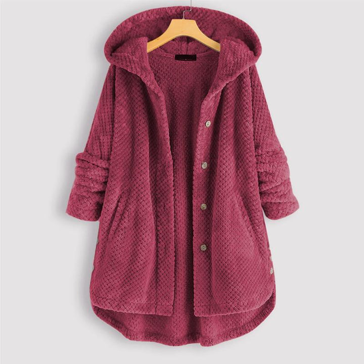 Karin | Vinterfrakke med Hætte i Dobbeltsidet Fleece