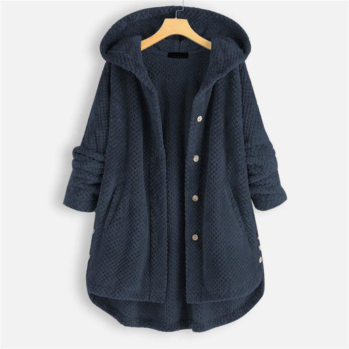 Karin | Vinterfrakke med Hætte i Dobbeltsidet Fleece